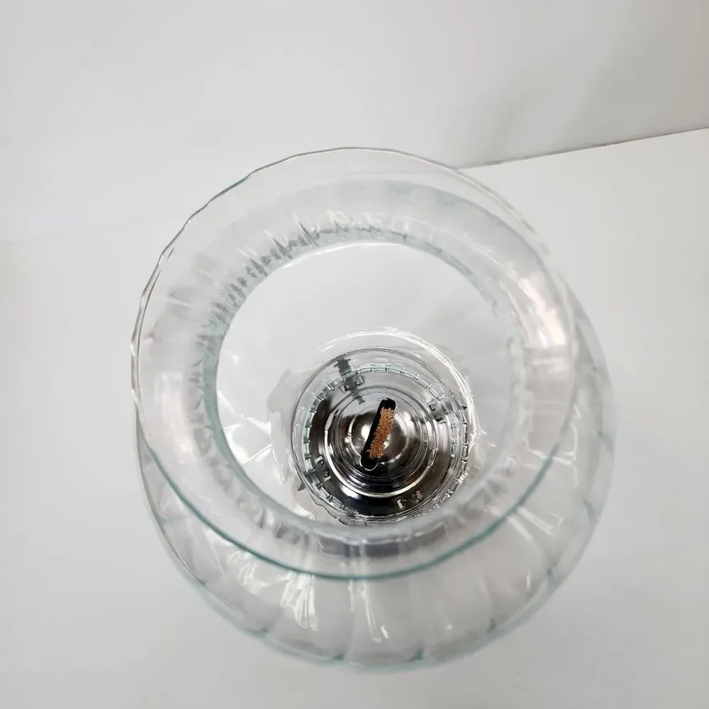 Vintage Lamplight Farms Clear Glass Oil Lamp with Cube Base